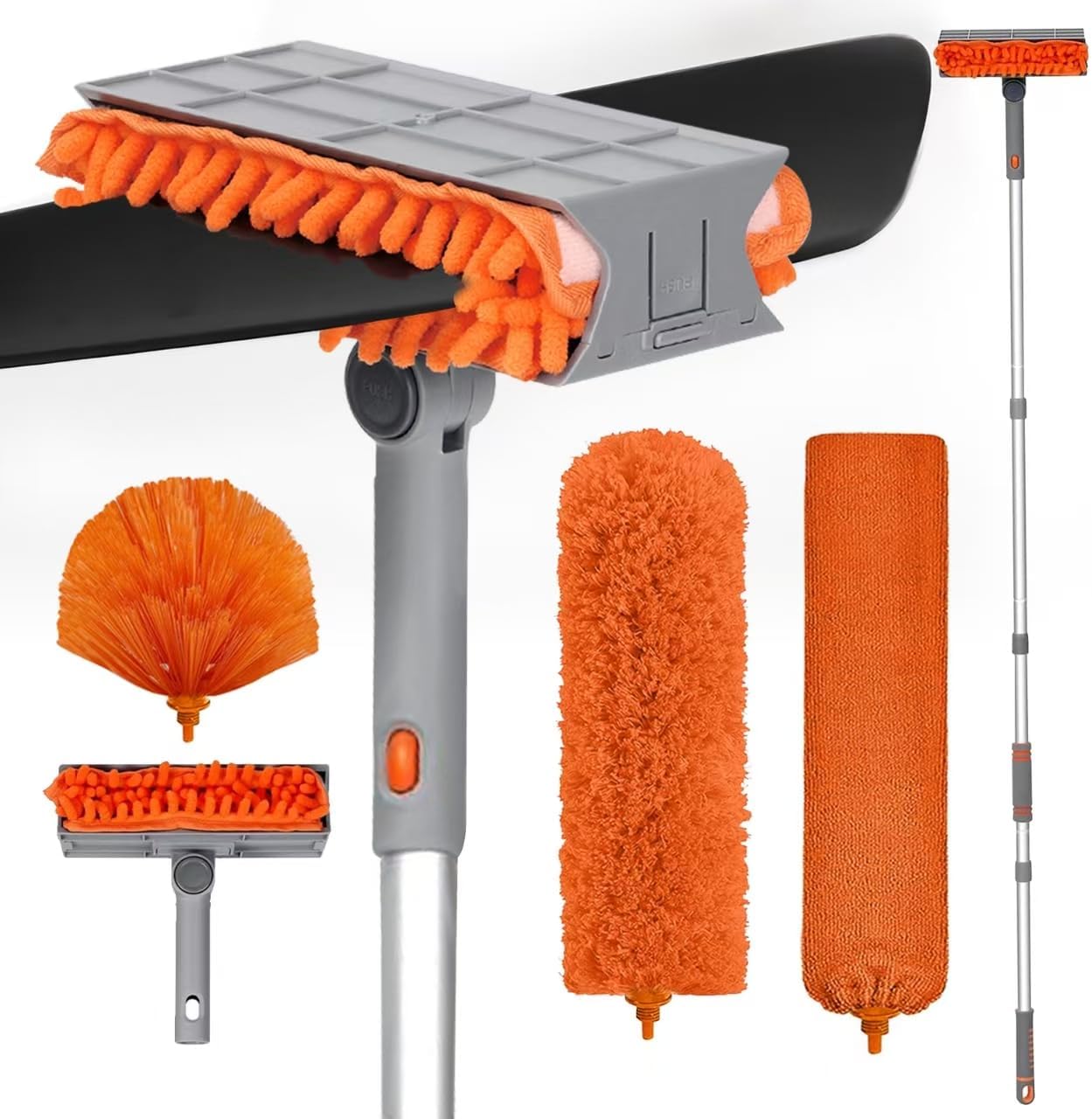 Ceiling Fan Cleaner Duster with 72‘’ Extendable Long Handle Cleaning Duster Kit, Reusable Chenille