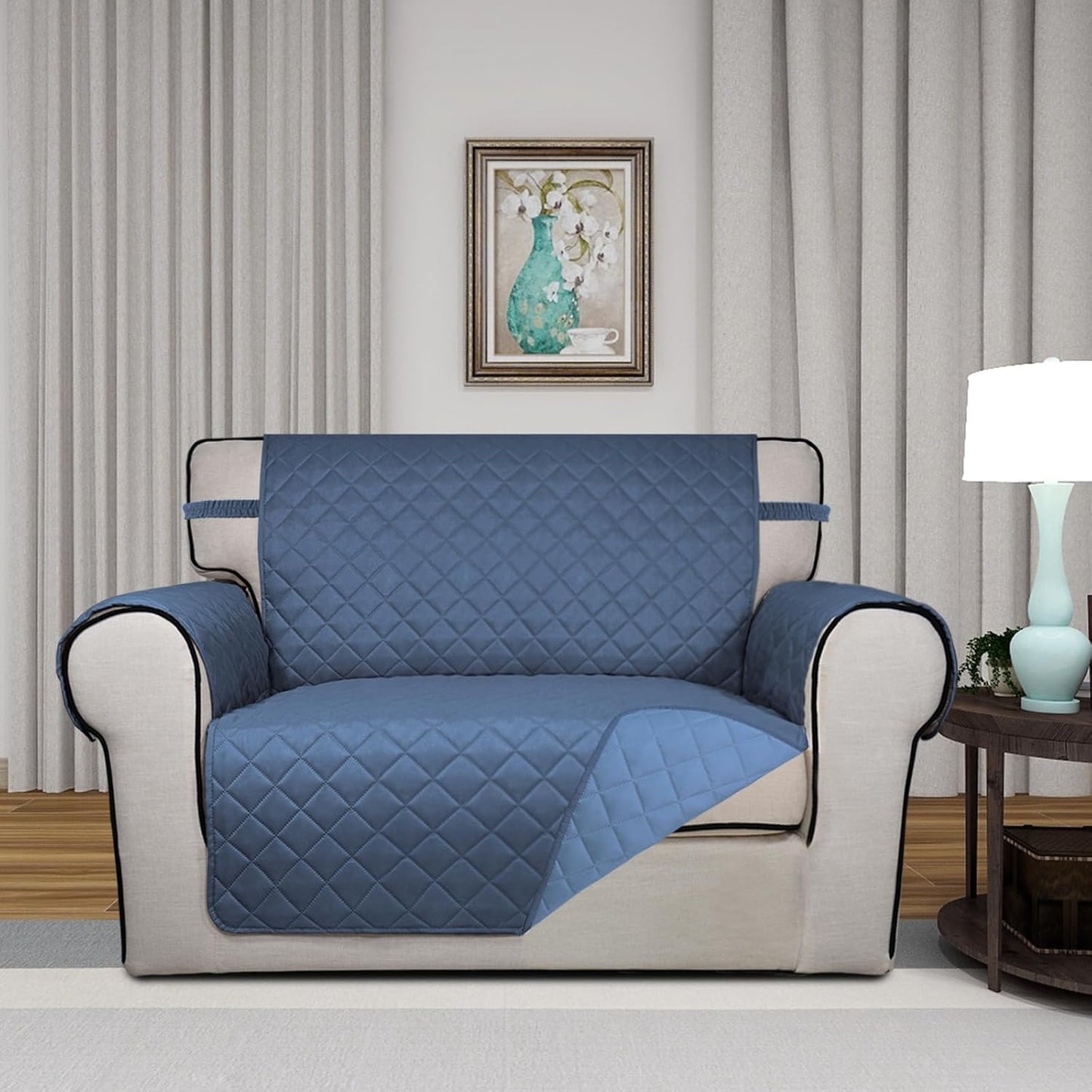 PureFit Reversible Quilted Sofa Cover, Water Resistant Slipcover Furniture Protector, Washable