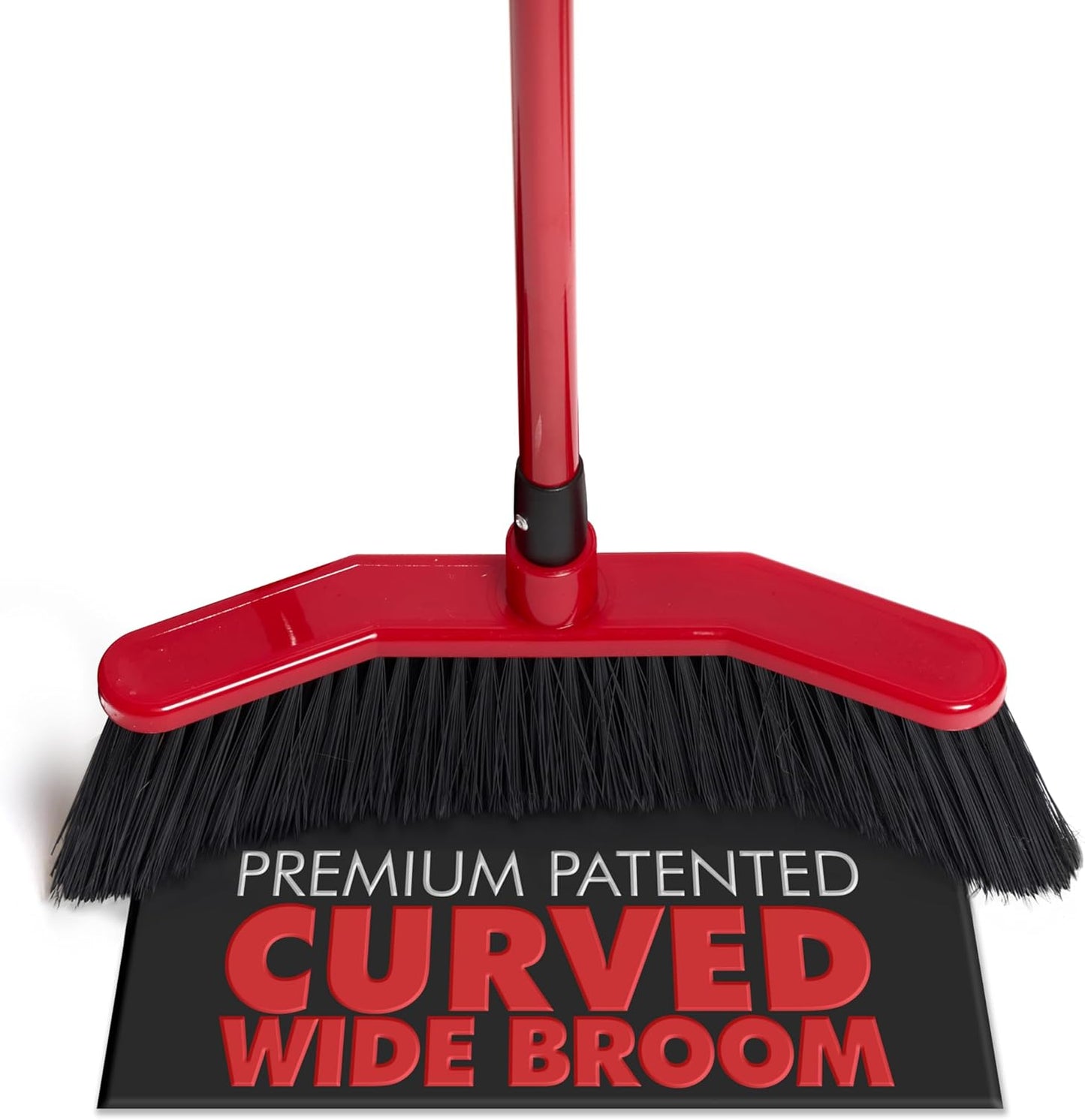 Da Vinci Curved Angle Broom 1pc - Sturdy Wide Broom for Indoor/Outdoor Sweeping, Heavy Duty Steel