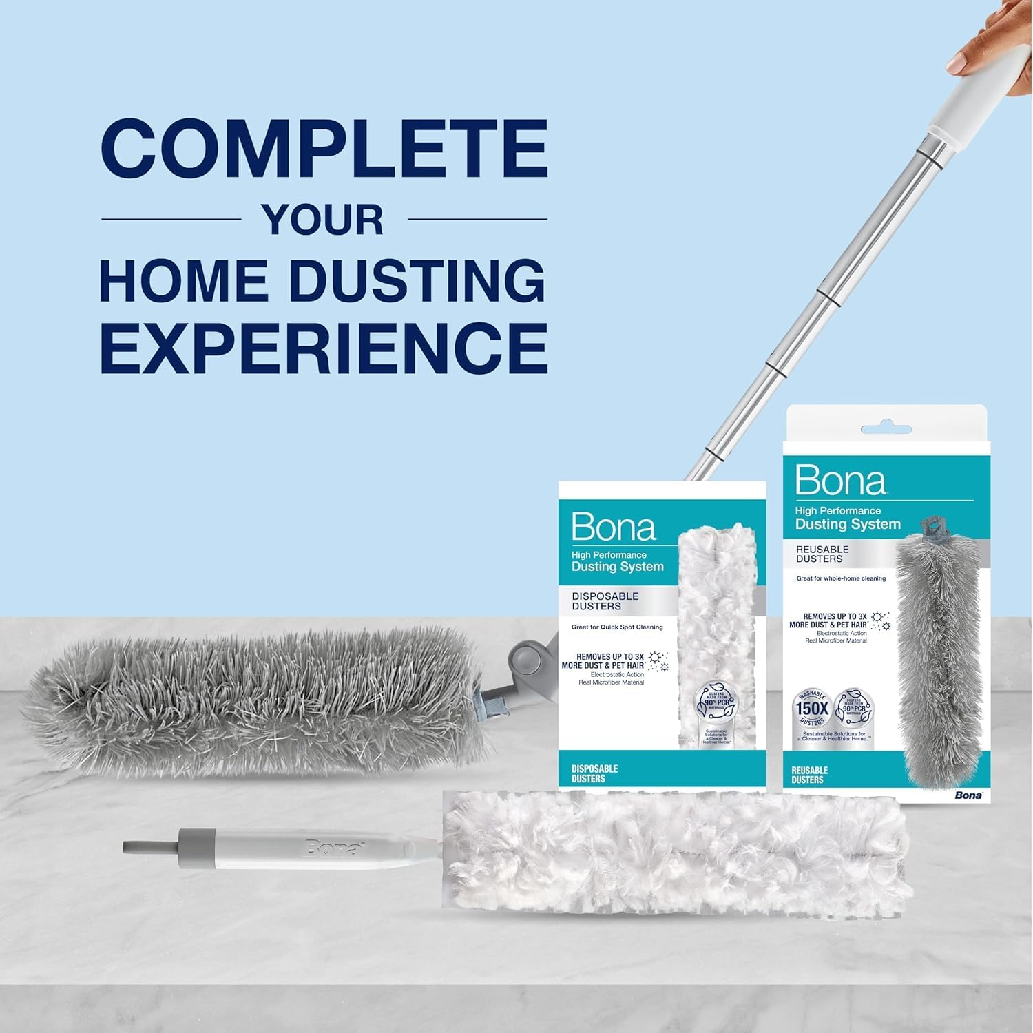 Bona Reusable Duster Refills - 2 Pack - High Performance Dusting System - Microfiber Dusters Remove