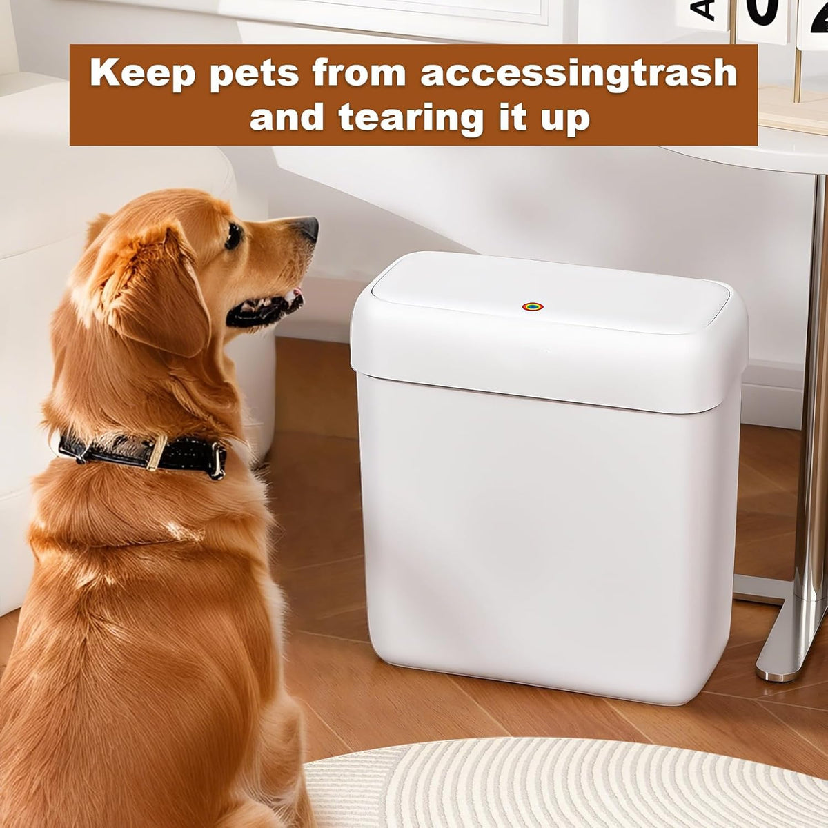 funest 2 Pack Bathroom Trash Can with Lid, 3 Gal/12 L & 2.7 Gal/10L Garbage Can with Pop-Up Lid