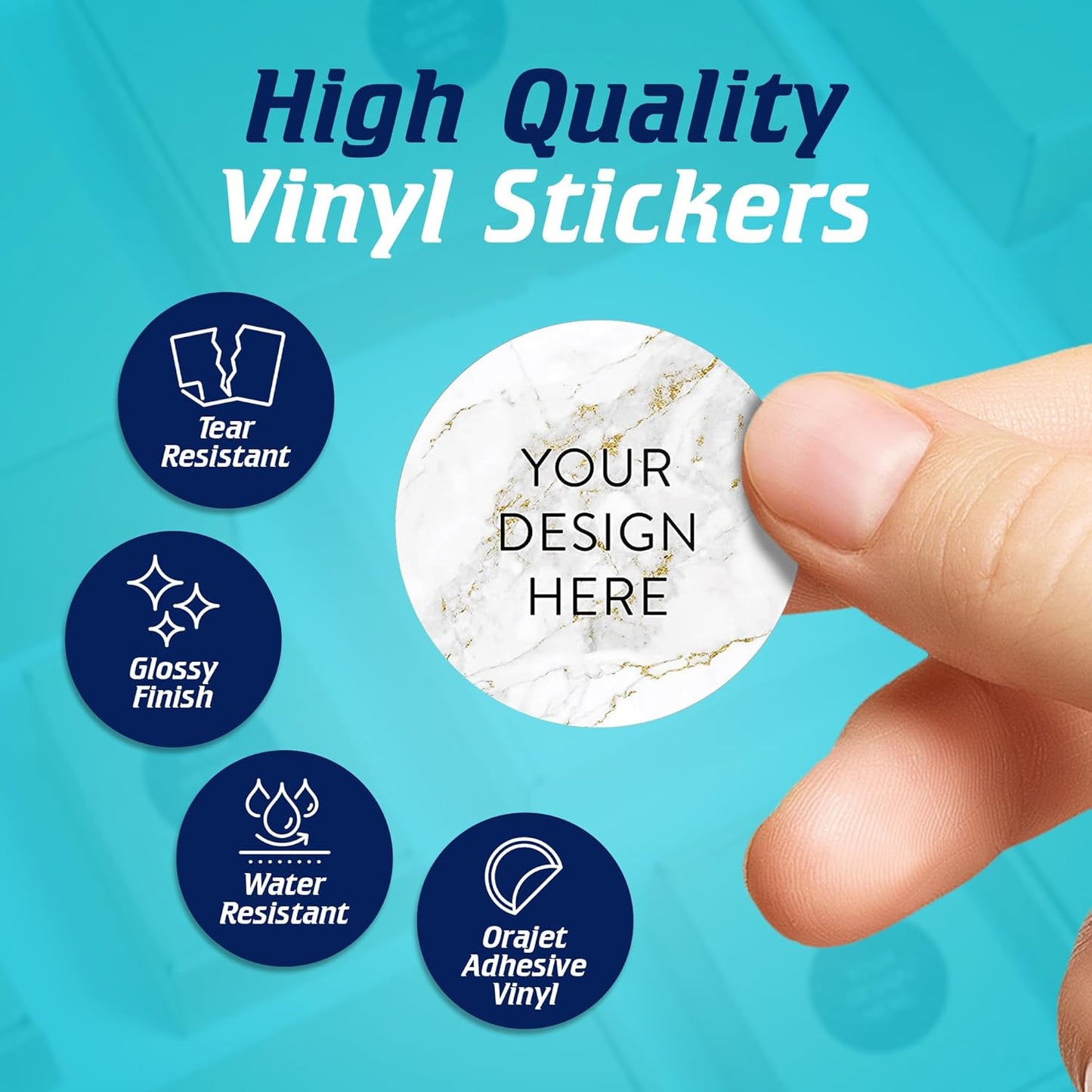 100 Custom Vinyl Stickers - Upload Your own Image, Text, Design, Logo - Personalized Logo Labels