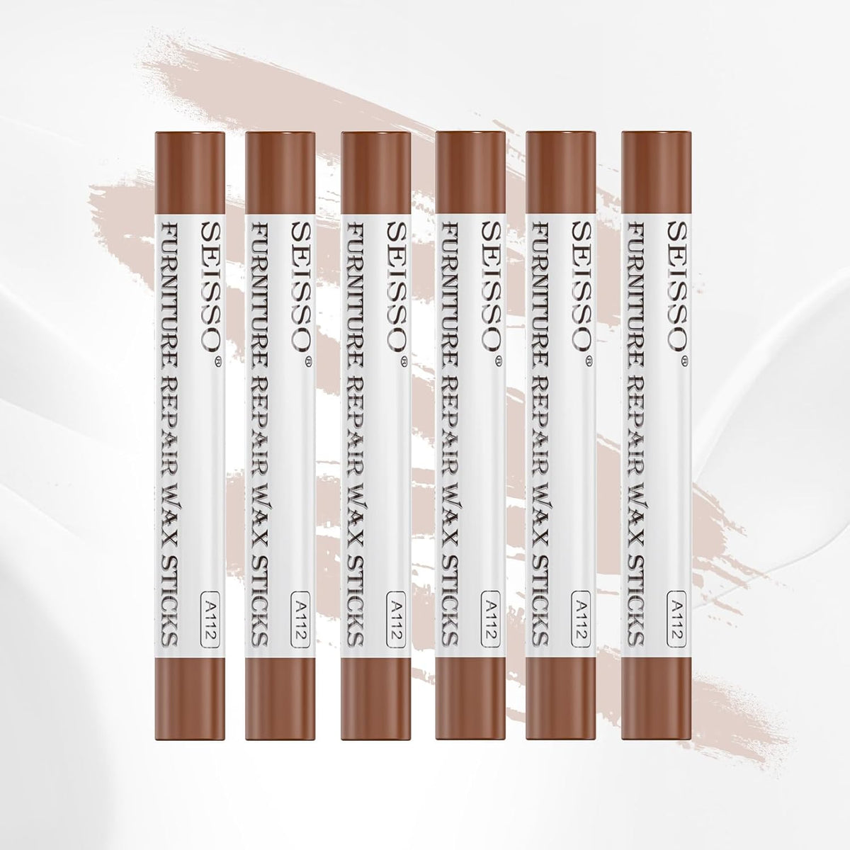 SEISSO Furniture Repair Crayon, 6 Pcs - Wood Filler Sticks, Scratch Repair Wax, Furniture Marking
