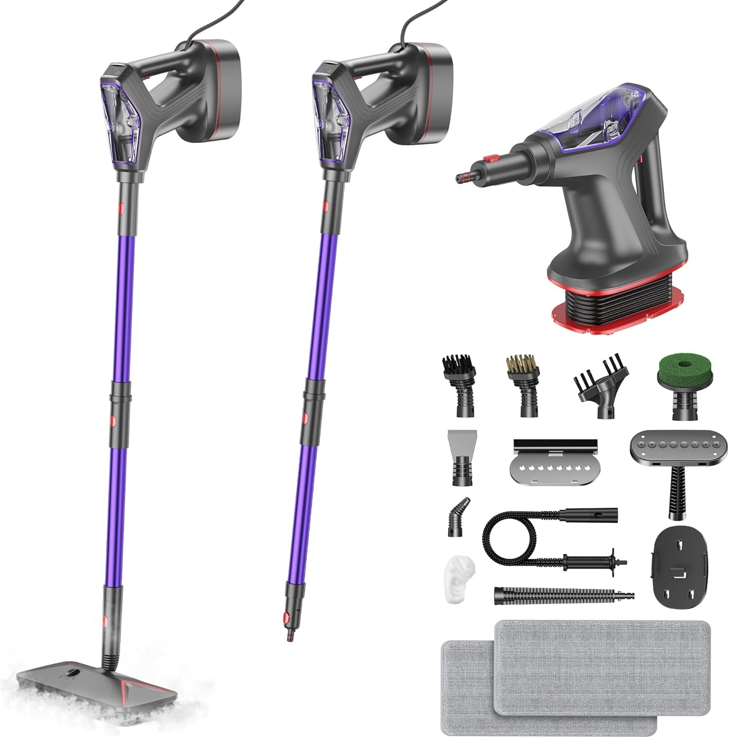 Steam Mop for Floor Cleaning, Heavy Duty 29-in-1 Steam Cleaner for Home with Detachable Handheld
