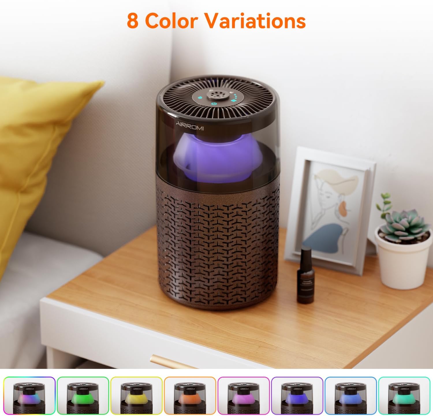 AIRROMI Air Purifiers for Bedroom Home,Up to 658 Ft²,Activated Carbon Filter Cleaner,With Fragrance