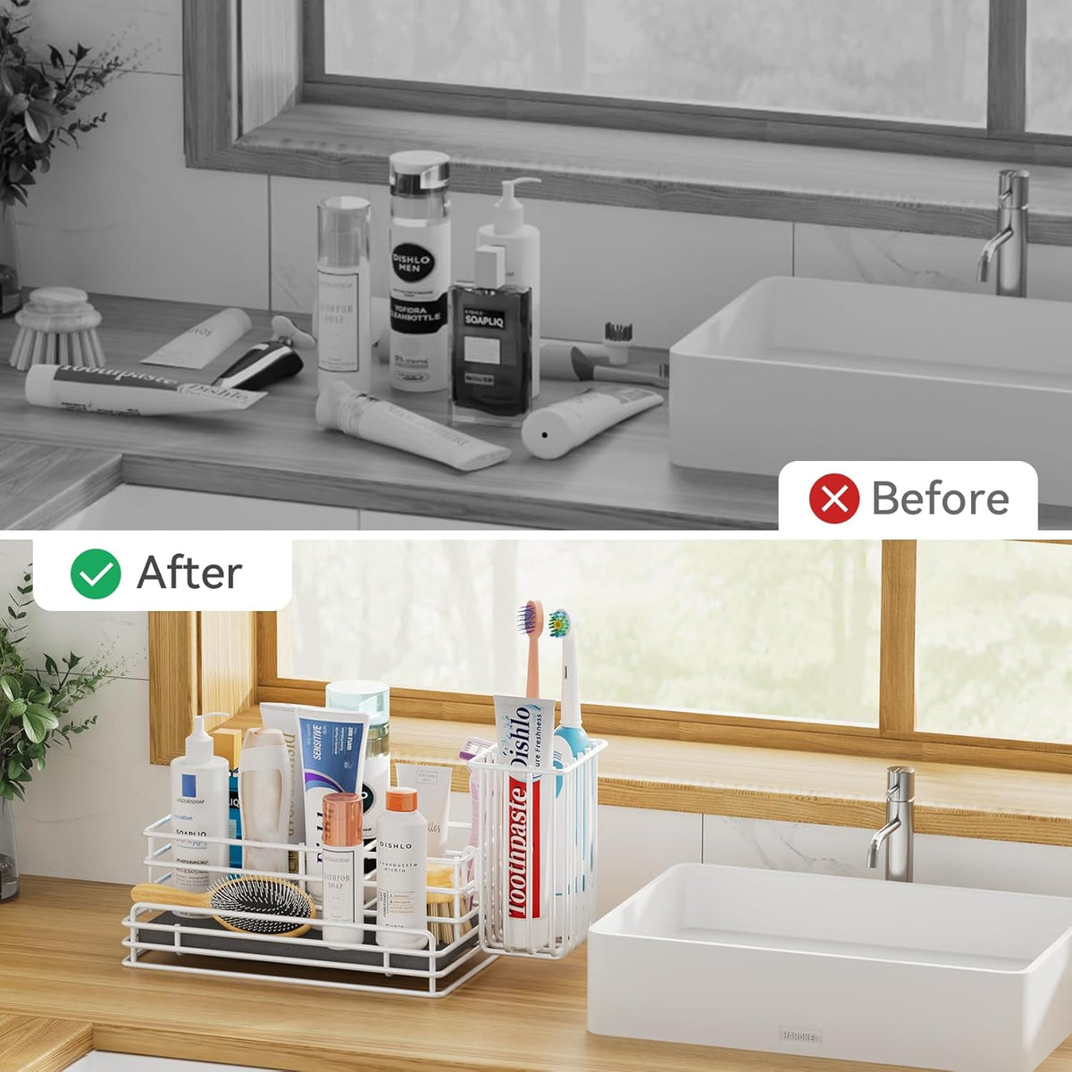 Yofidra Sponge Holder for Kitchen Sink Organizer Caddy: Sink Sponge with Instant Drying Stone