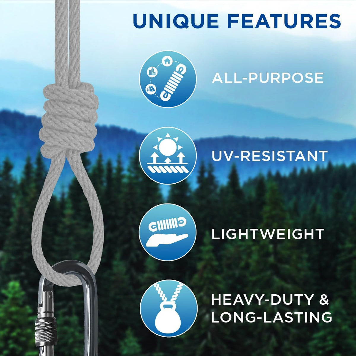 TECEUM Cotton Rope 3/16” (5 mm) – 50 FT – Strong All-Purpose Braided Rope – Natural Cotton – for