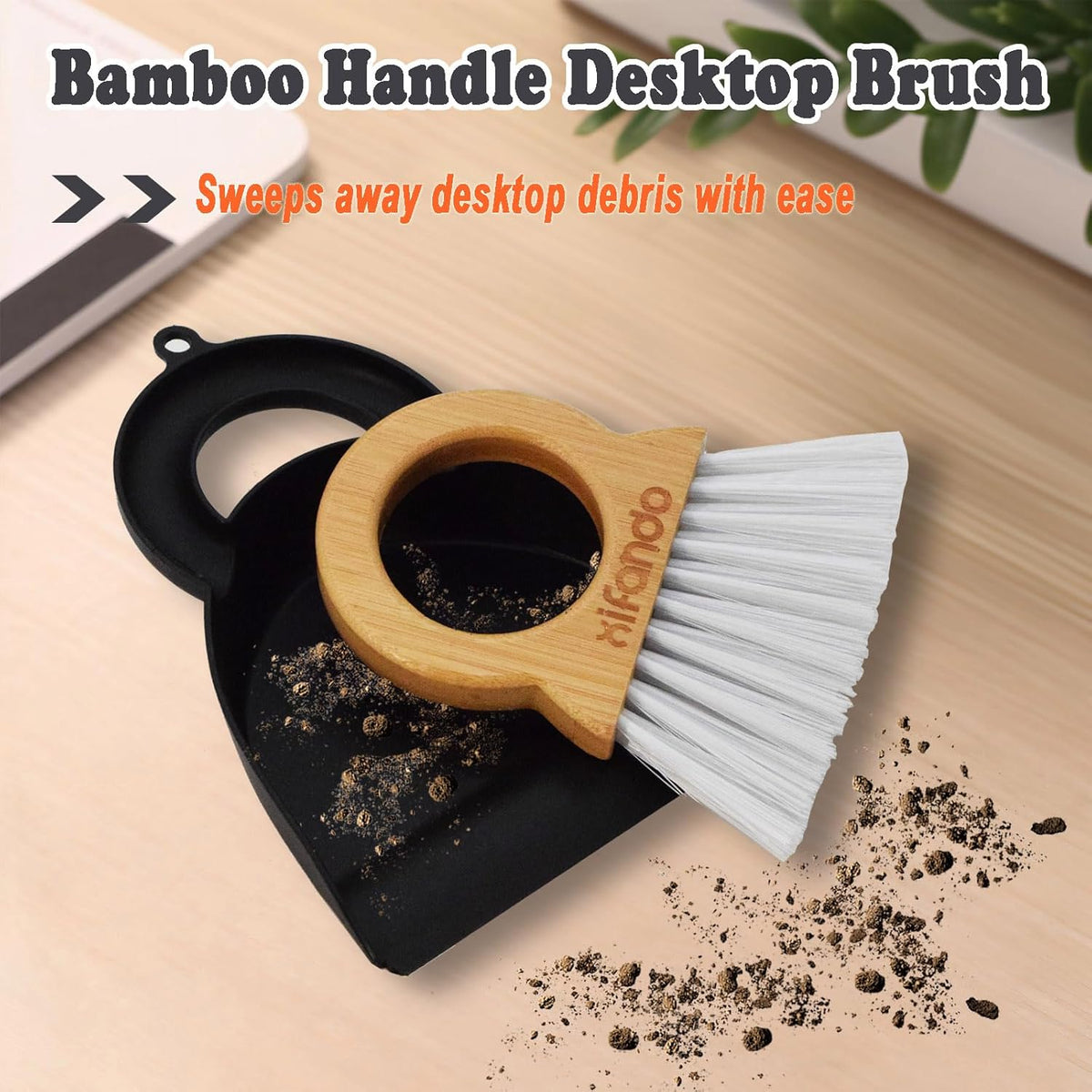 Mini Broom and Dustpan for Housekeeping-Bamboo Handle Small Broom and Dustpan Set Combination Mini