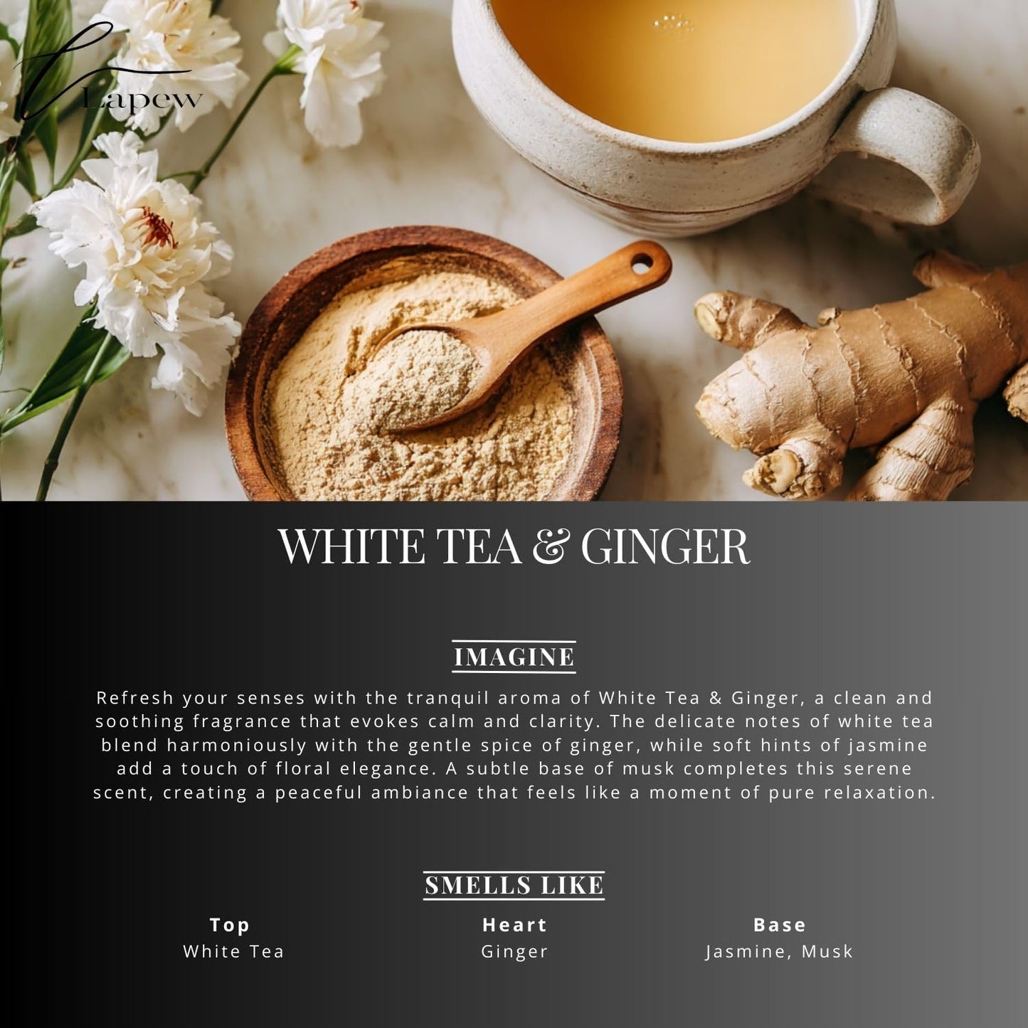 White Tea & Ginger Carpet Freshener Powder: Powerful Odor Eliminator for Home, Upholstery