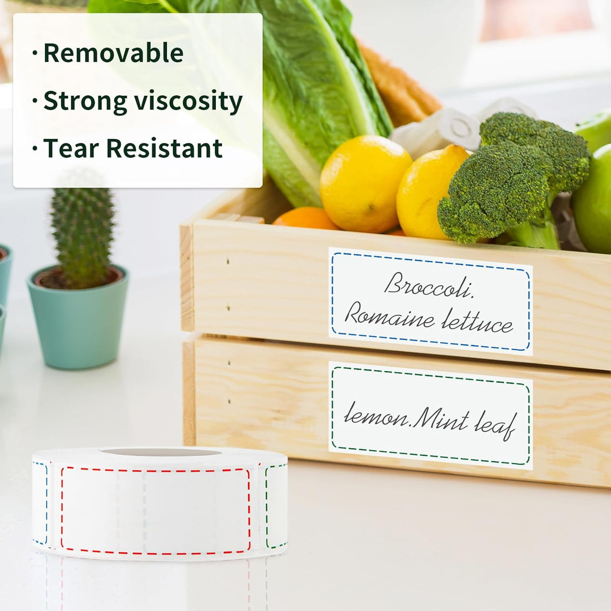 500 Removable Freezer Labels, 2x3 inches Water Oil Waterproof Stickers to Write on for Bottles