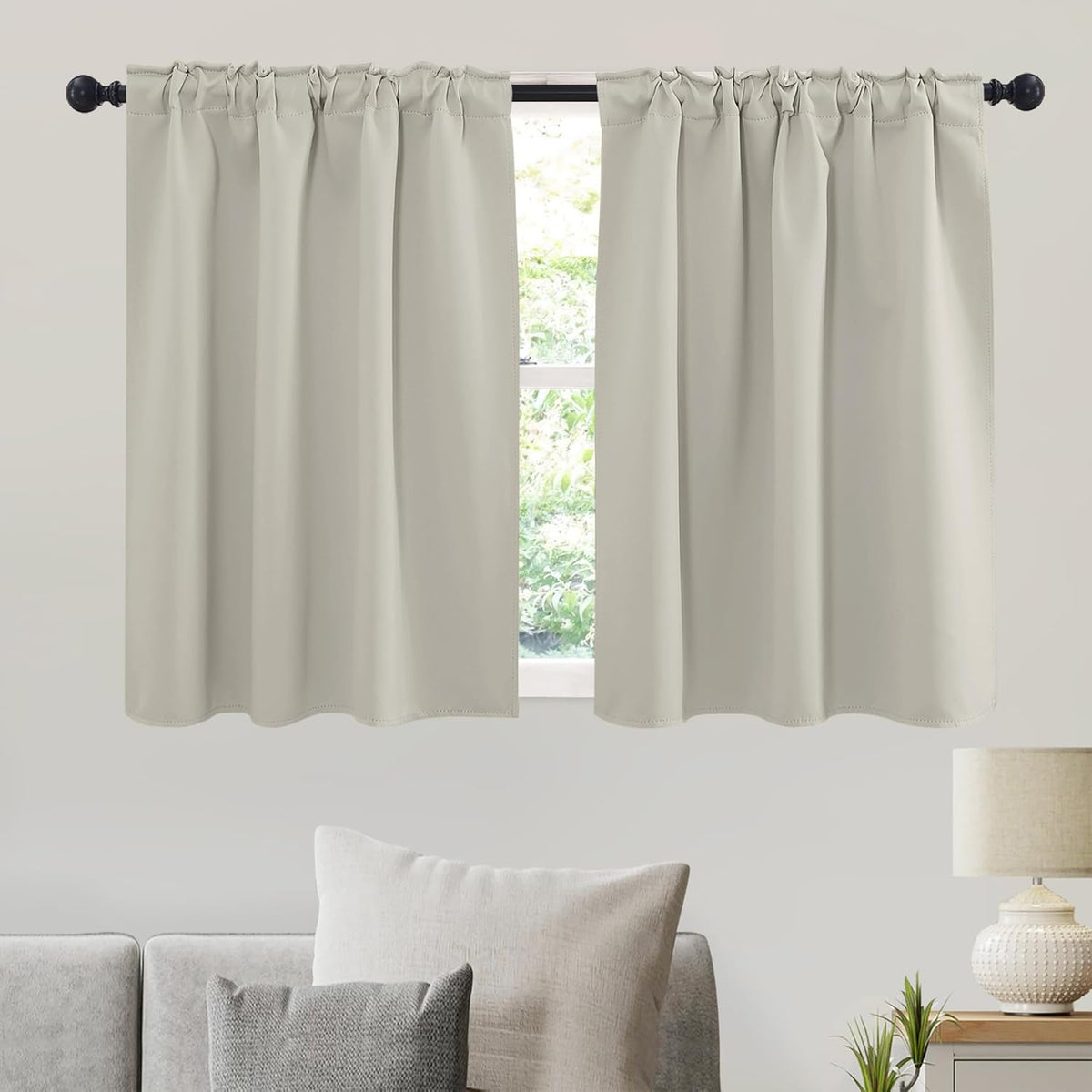 RYB HOME Small Window Curtains Blackout, Privacy Thermal Insulating Drapes for Bedroom Bathroom