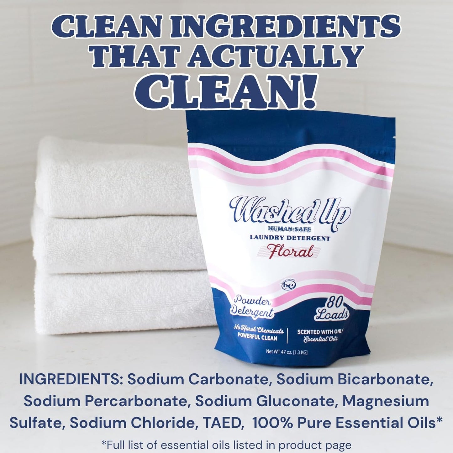 Laundry Detergent Powder | Safe for Sensitive Groups | Powerful Clean | Plant & Mineral-Based |