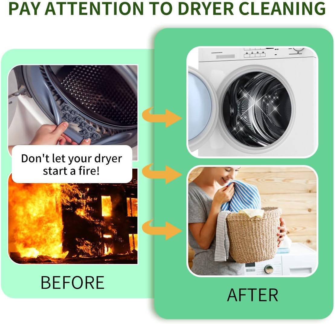 Dryer Lint Brush Vent Cleaner 30 inch Refrigerator Coil Cleaning Brushes Clothes Trap Duct Remover
