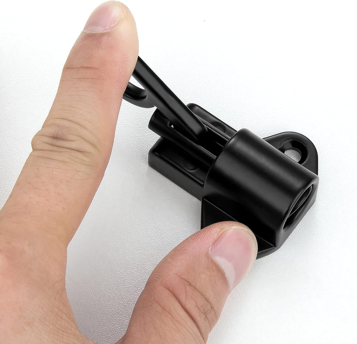 7 Packs Self-Closing Latches，Black Spring Door Lock，Resilient Bolt Latch Aluminum Alloy Safety