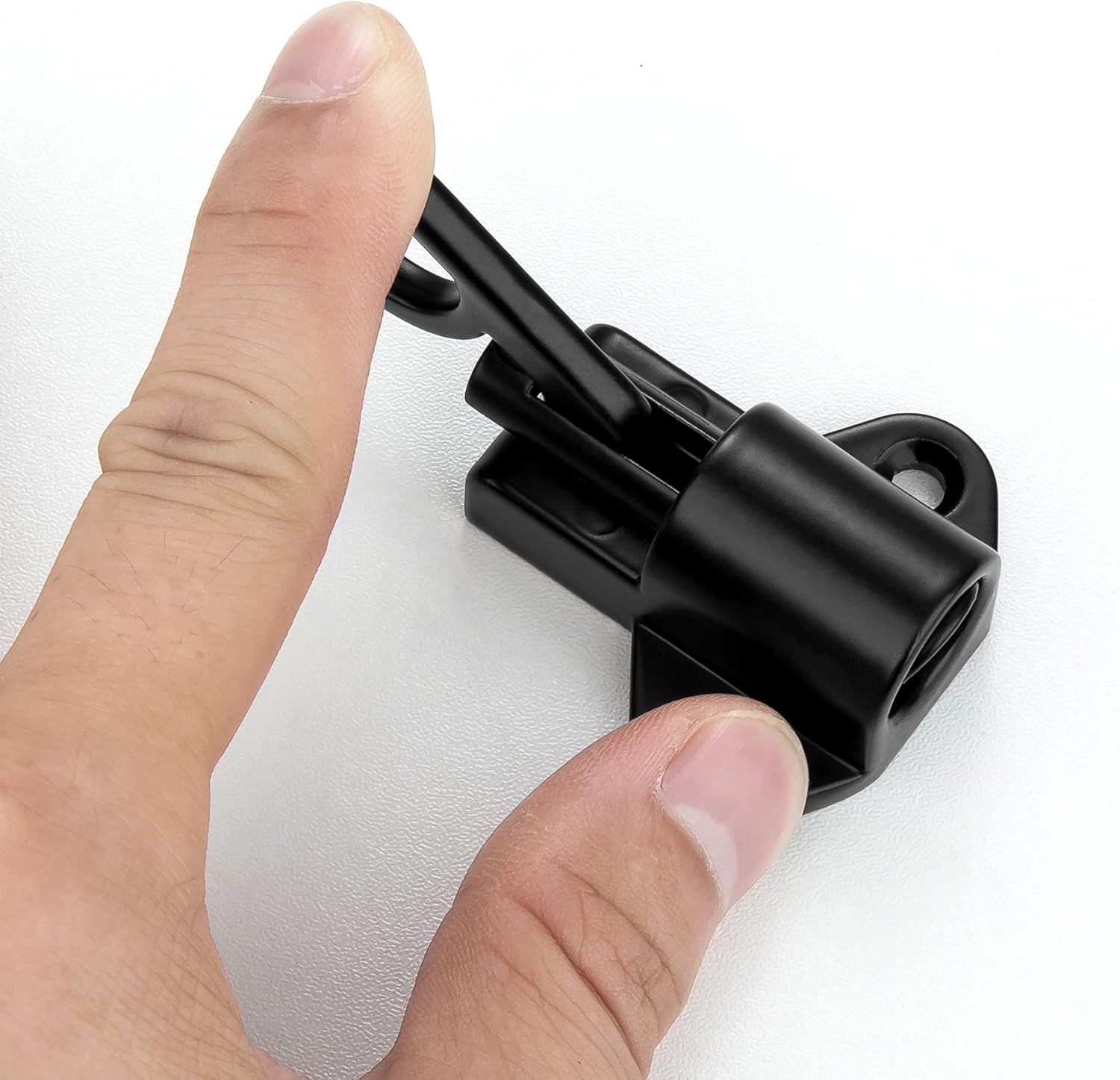 5 Packs Self-Closing Latches，Black Spring Door Lock，Resilient Bolt Latch Aluminum Alloy Safety