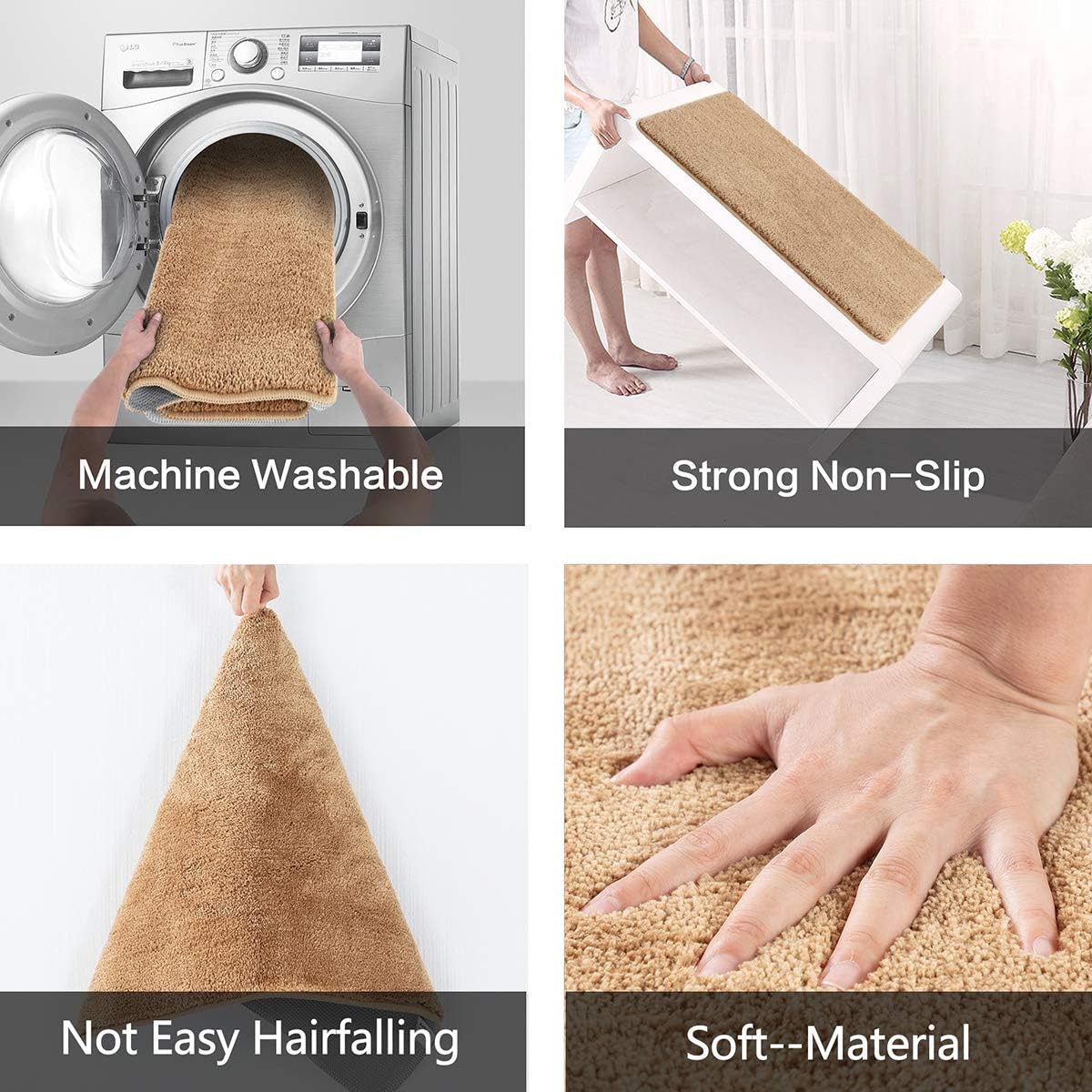 REFETONE Indoor Door Mat, Front Back Door Mat, Non-Slip Absorbent Resist Dirt Entrance Rug Inside