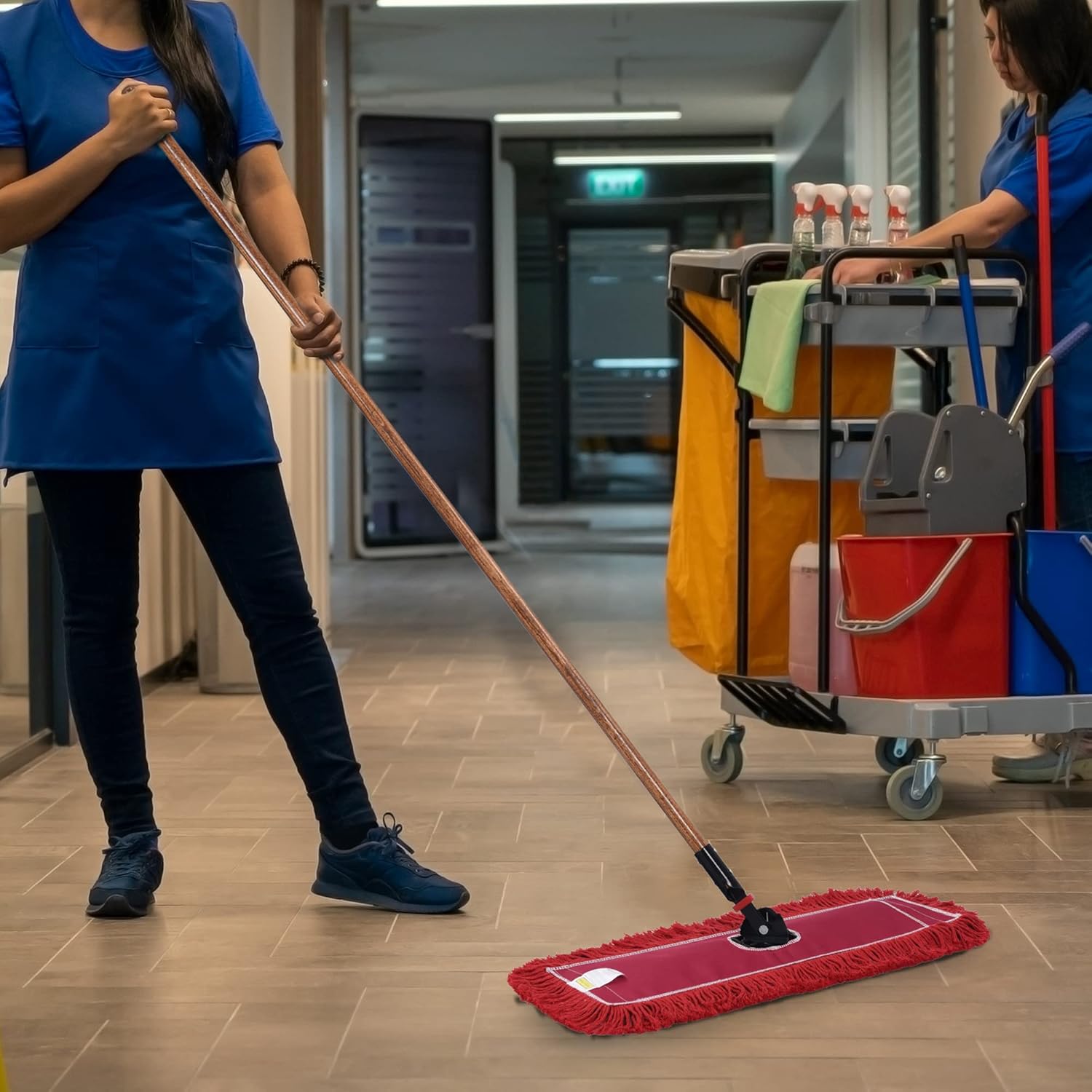 Matthew Cleaning 24'' Industrial Strength Cotton Dust Mop Refill Washable Replacement Heads for