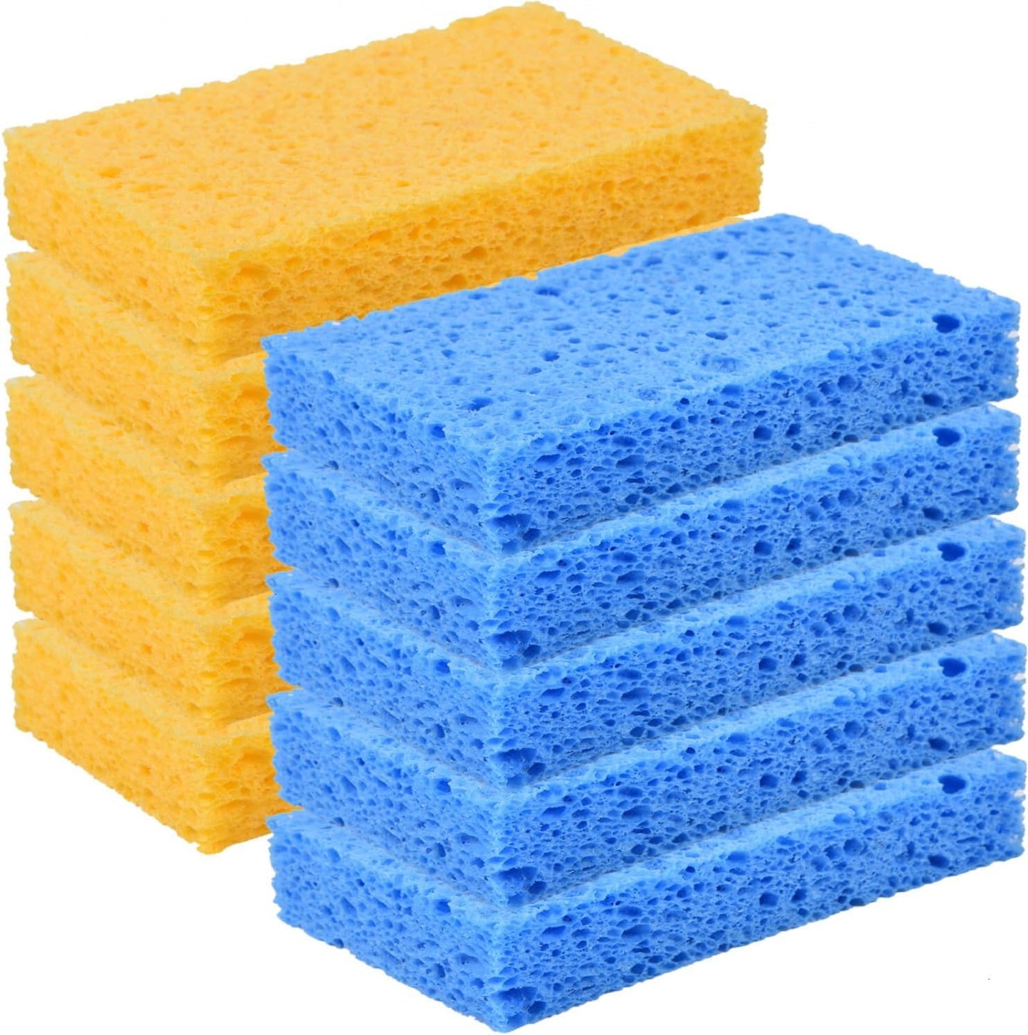 YoleShy Sponges Kitchen 10 Pack Natural Compressed Cellulose Sponges for Dishes Non Scratch for