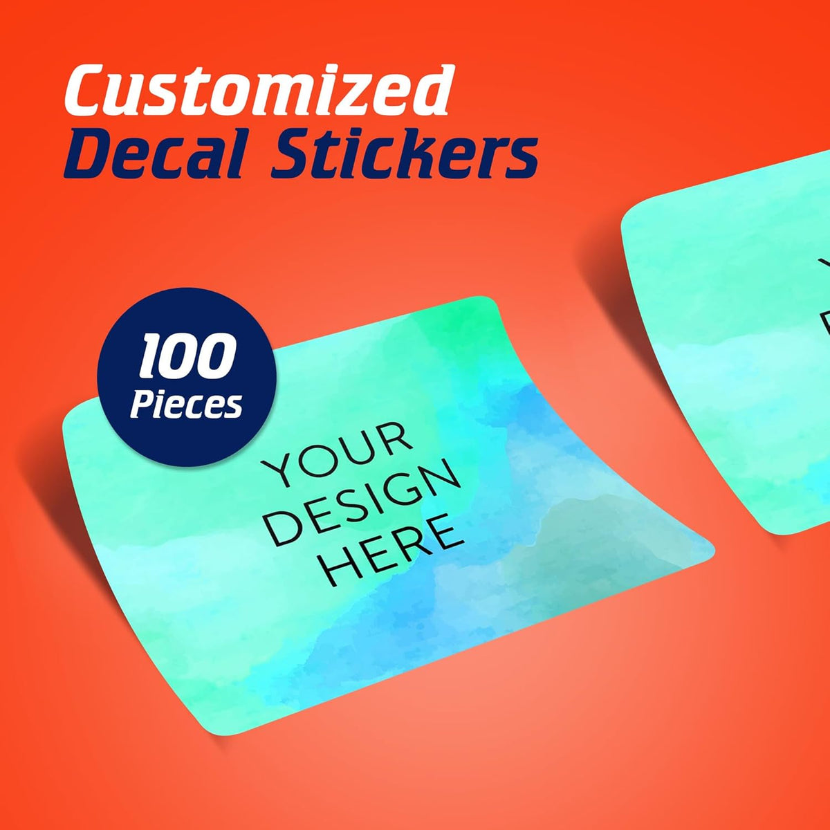 100 Custom Vinyl Stickers - Upload Your own Image, Text, Design, Logo - Personalized Logo Labels