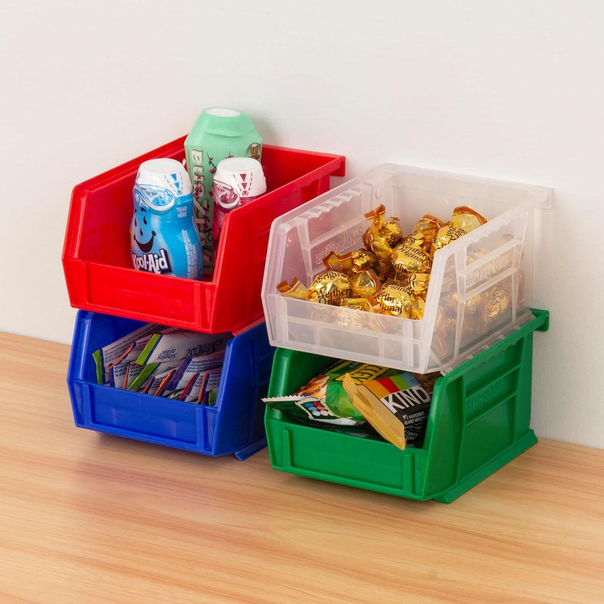Akro-Mils 30210 AkroBins Plastic Storage Bins, Space-Saving Stackable Bins for Garage, Pantry