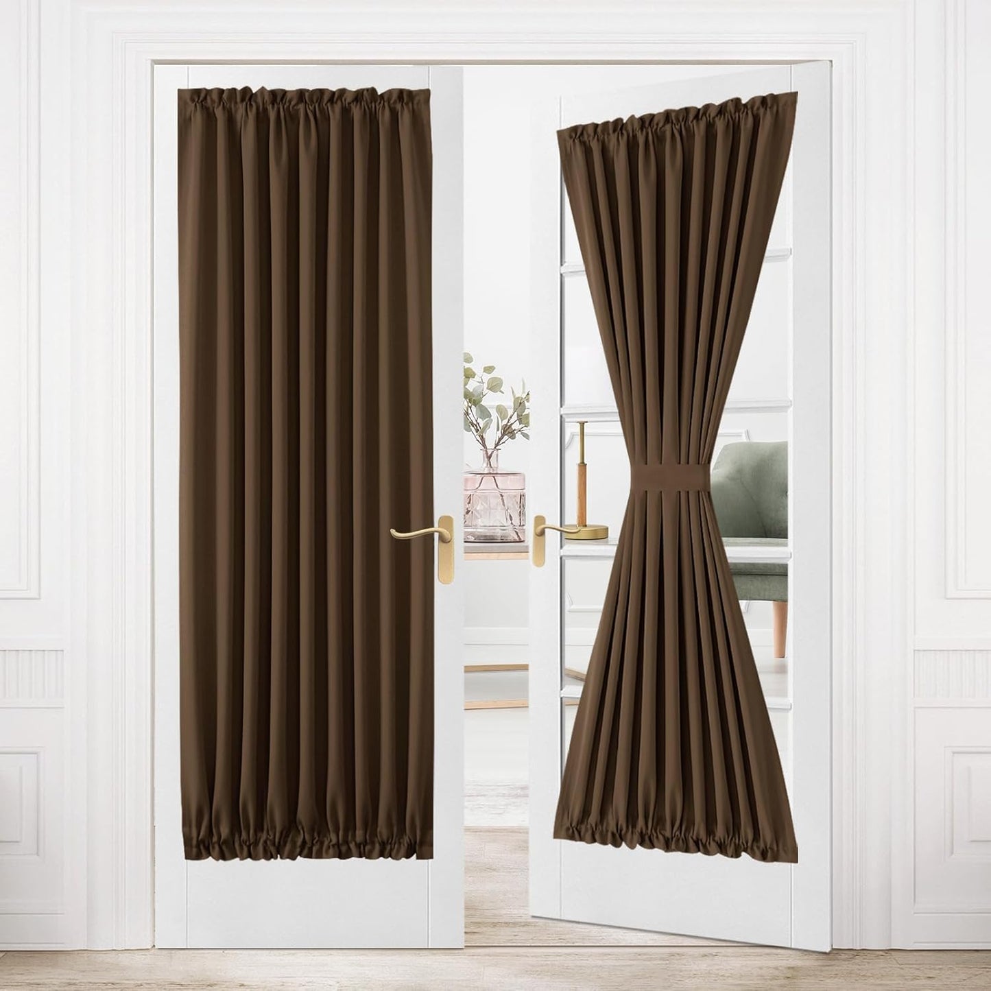 DWCN French Door Curtains – Rod Pocket Thermal Blackout Curtain for Window/Patio
