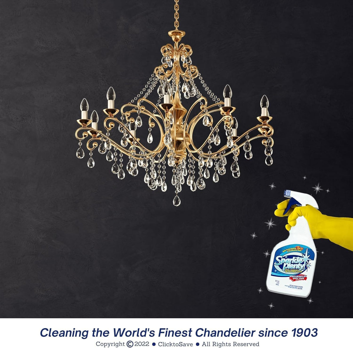 Sparkle Plenty Chandelier Cleaner Drip Dry Spray No Wipe - Dust Remover & Streak Free Glass Cleaner