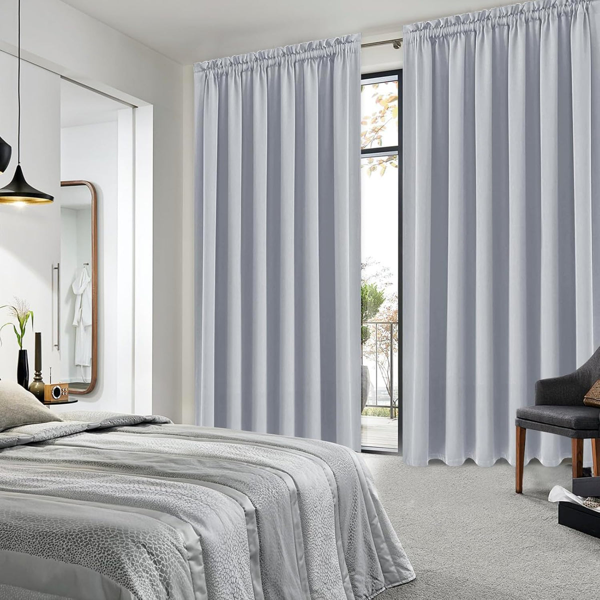 DWCN Blackout Curtains for Living Room Thermal Insulated, Energy Saving & Noise Reducing Bedroom