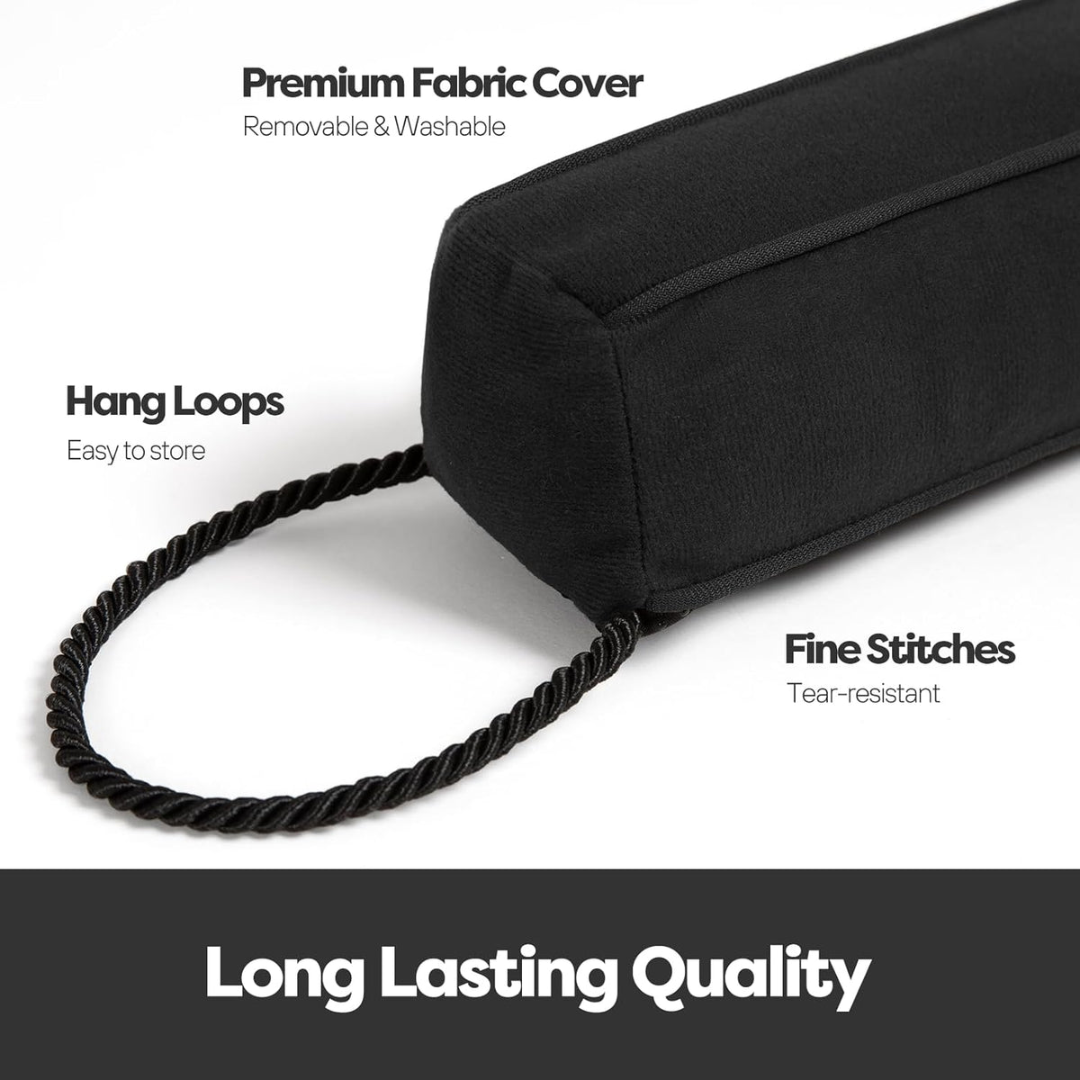 Comfyanno 38 Inch Weighted Door Draft Stopper for Front Door, Easy to Use Heavy Door Bottom Cold