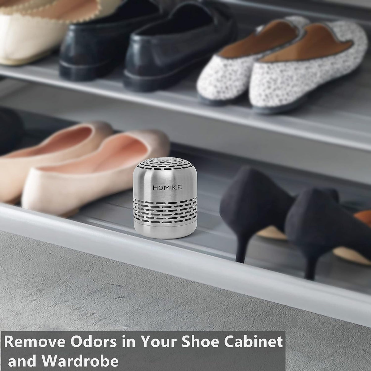 HOMIKE Refrigerator Deodorizer, Odor Eliminator,Last up to 10 Years for Car,Closet,Shoes