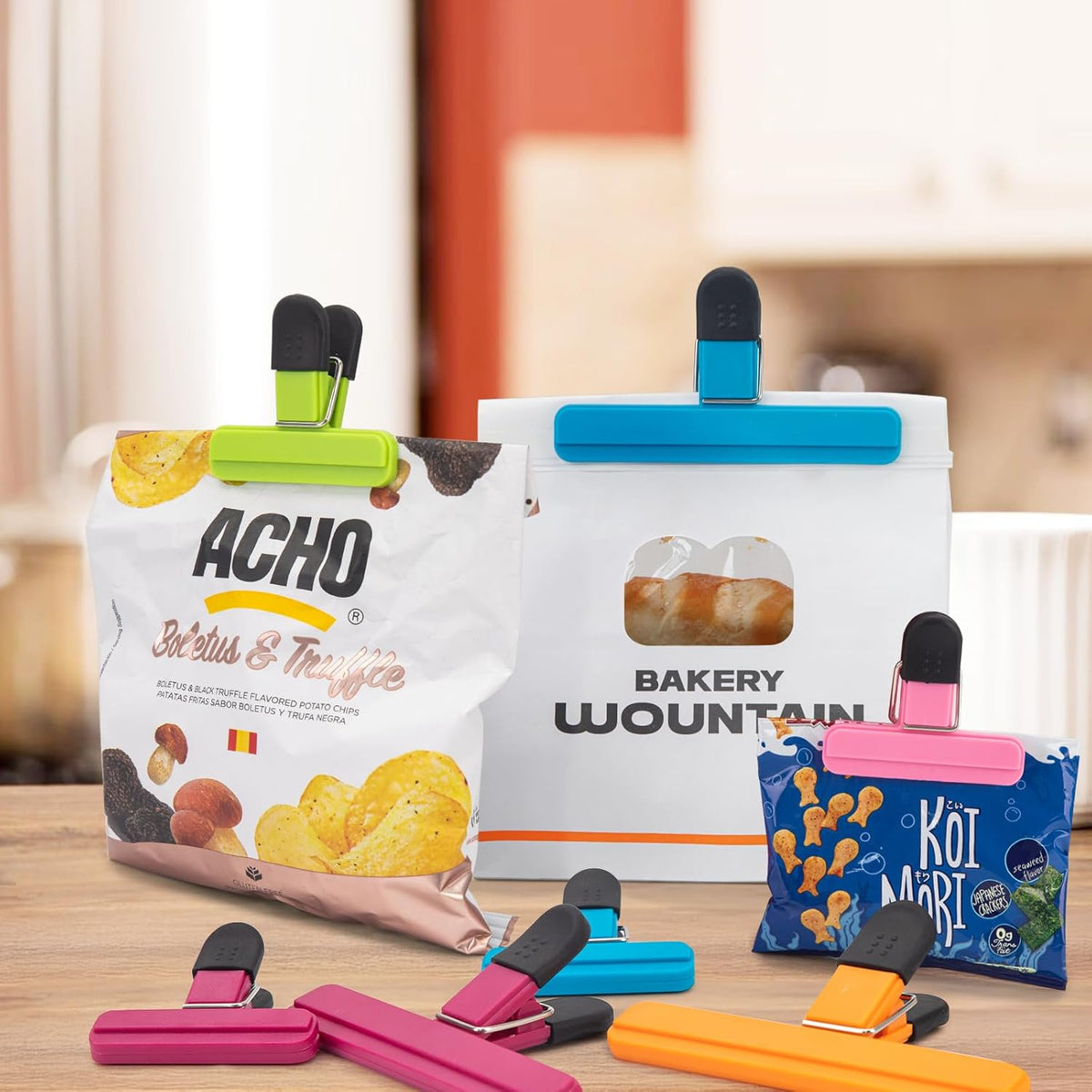 6 Pack Chip Bag Clips, Large Bags Clip for Food Storage, Snack Clips for Chips and Other Food Bags