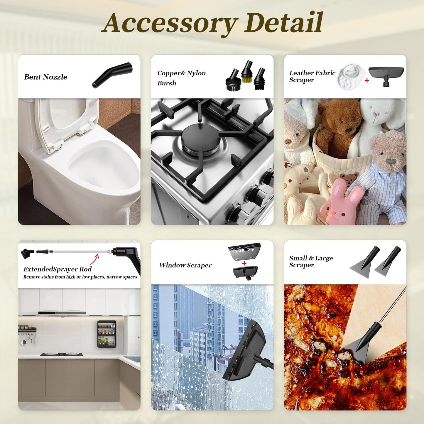 Steam Cleaner,15s Heat-Up,1.6L Tank,3-Level Adjustable Handle,2500W Steamer for Cleaning,Portable