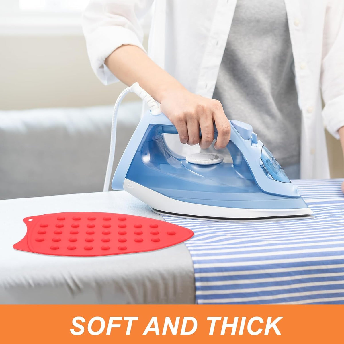 PATIKIL Silicone Iron Rest Pad, 2 Pcs Multipurpose Hot Heat Resistant Iron Rest Plate Protective