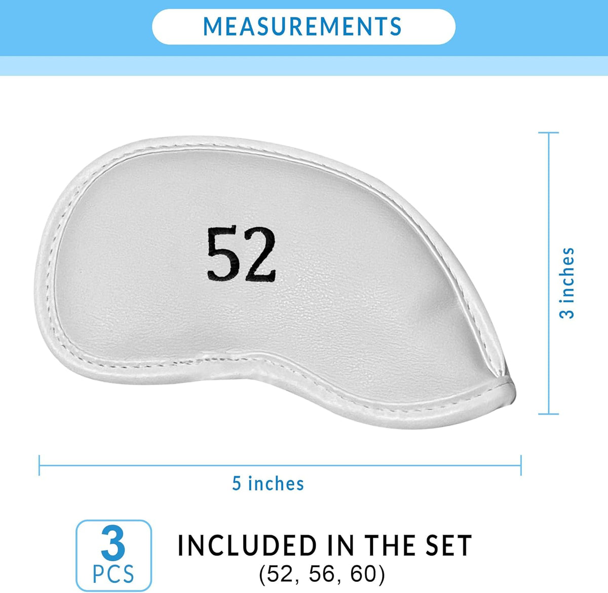 Premium Magnetic Leather Iron and Wedge Golf Club Head Covers | Set of 10 | Fits Most Clubs |