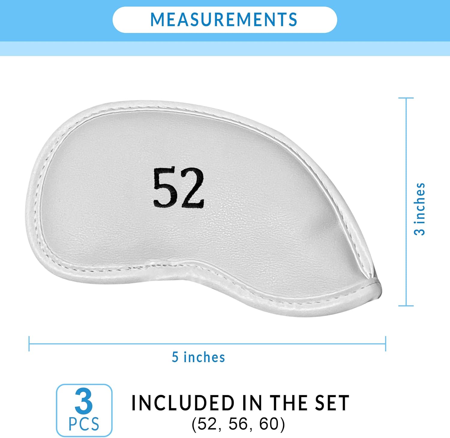 Premium Magnetic Leather Iron and Wedge Golf Club Head Covers | Set of 10 | Fits Most Clubs |