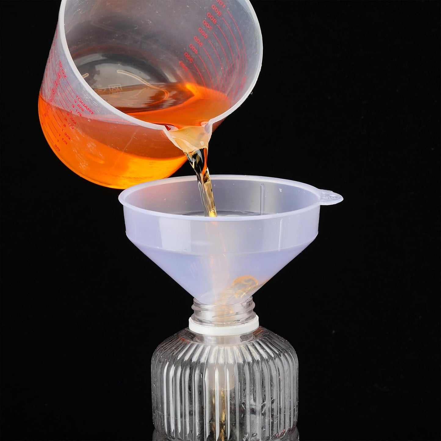 Honeydak 18 Pieces Multi-Purpose Plastic Funnels 4.7 Inch Wide Mouth Funnels for Filling Bottles