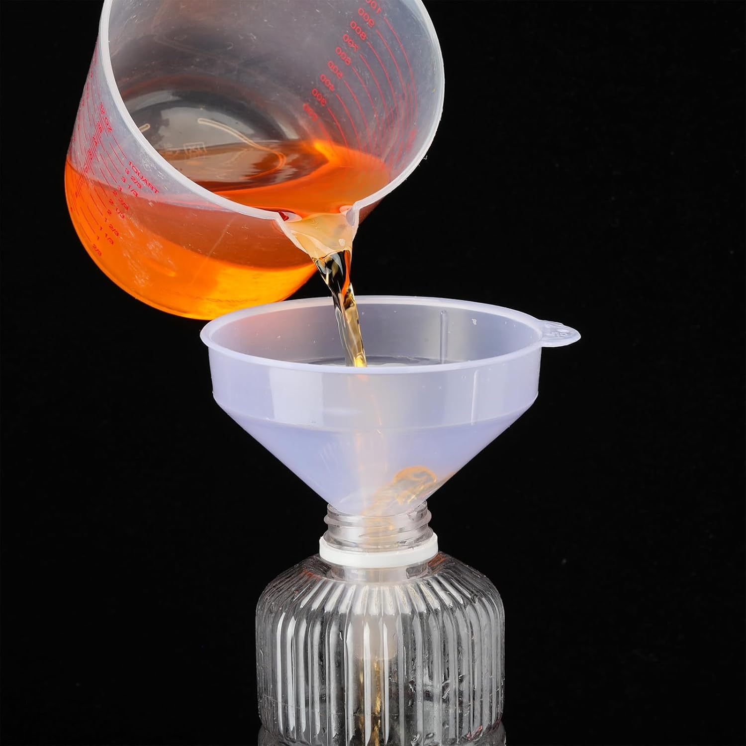 Honeydak 18 Pieces Multi-Purpose Plastic Funnels 4.7 Inch Wide Mouth Funnels for Filling Bottles