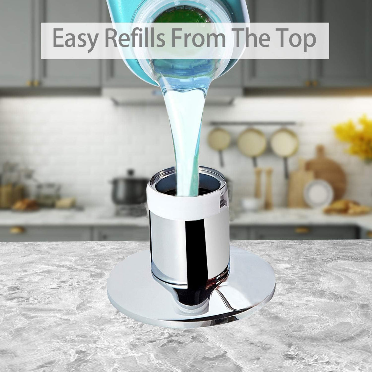 Samodra Sink Soap Dispenser, Metal Pump Head Liquid Lotion Countertop Kitchen Bathroom Soap