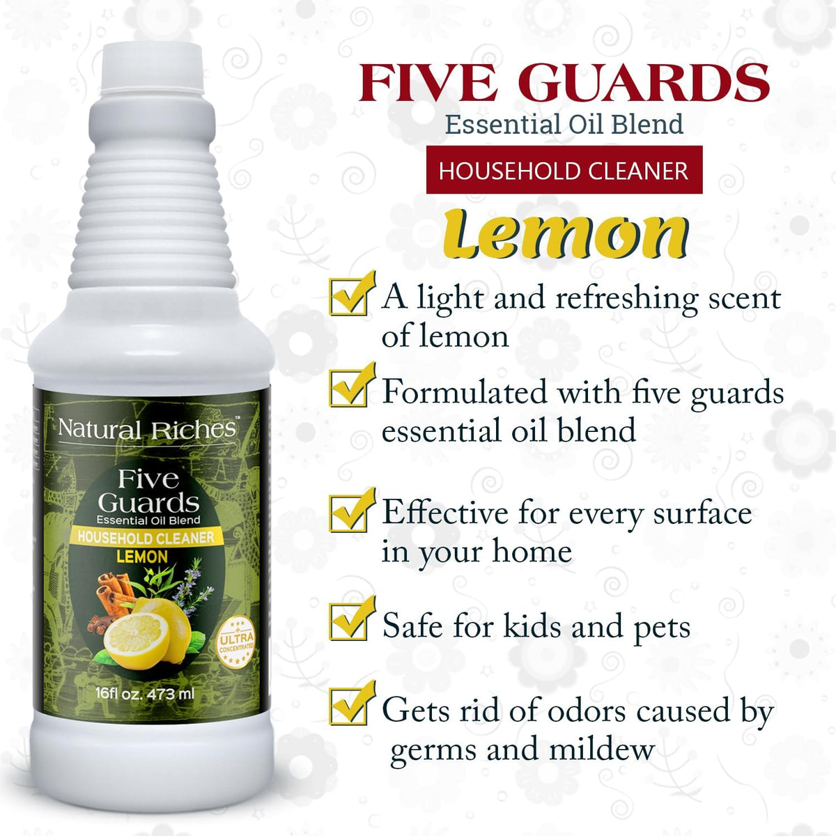 Natural Riches Household Cleaner Concentrate Five Guards Lemon scent from The Tales of French