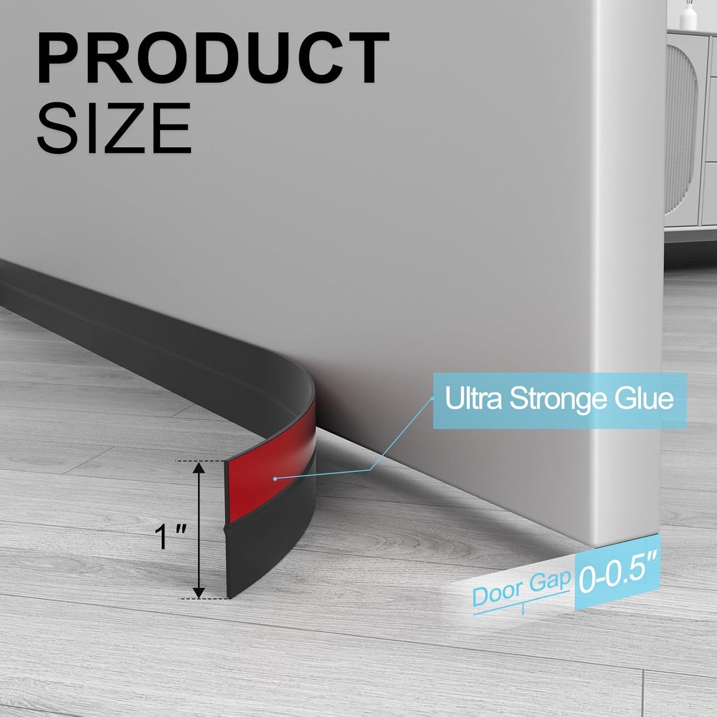 Heavy-Duty 20 ft x 1 in Weather Stripping, Door Draft Stopper Silicone Seal Strip for House and