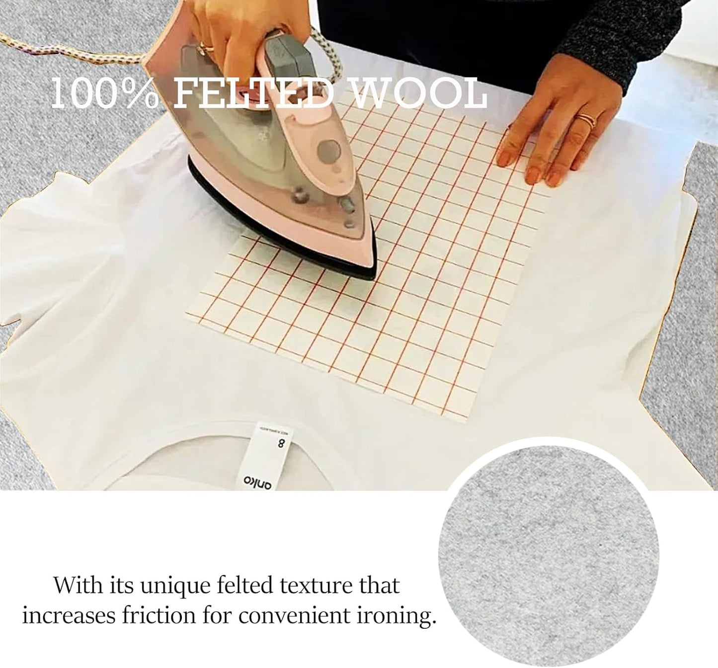 Wool Pressing Mat for Quilting, 24" X 60" Portable Wool Ironing Mat 100% Felted Wool Iron Board for