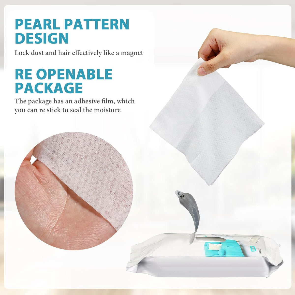Wet Mop Pads Refills for Floor Cleaning Sweeper Wet Refills Disposable Moist Mopping Cloth Wipes