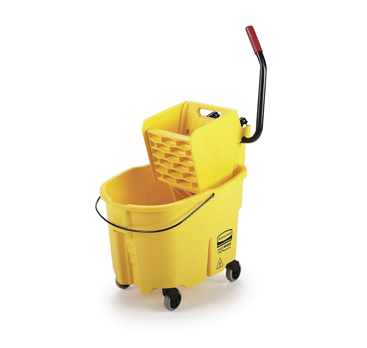 Rubbermaid Commercial Products WaveBrake 35 Qt. Side-Press Mop Bucket and Wringer Combo on Wheels