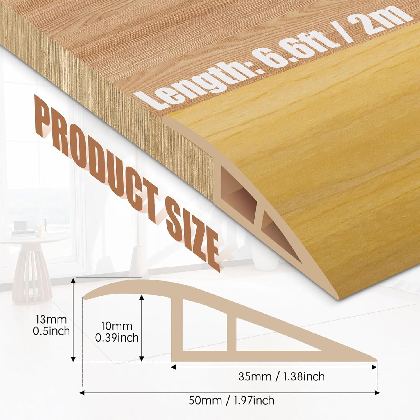 Floor Transition Strip Door Threshold 79" Floor Transition Reducer Trim on The Edges Threshold