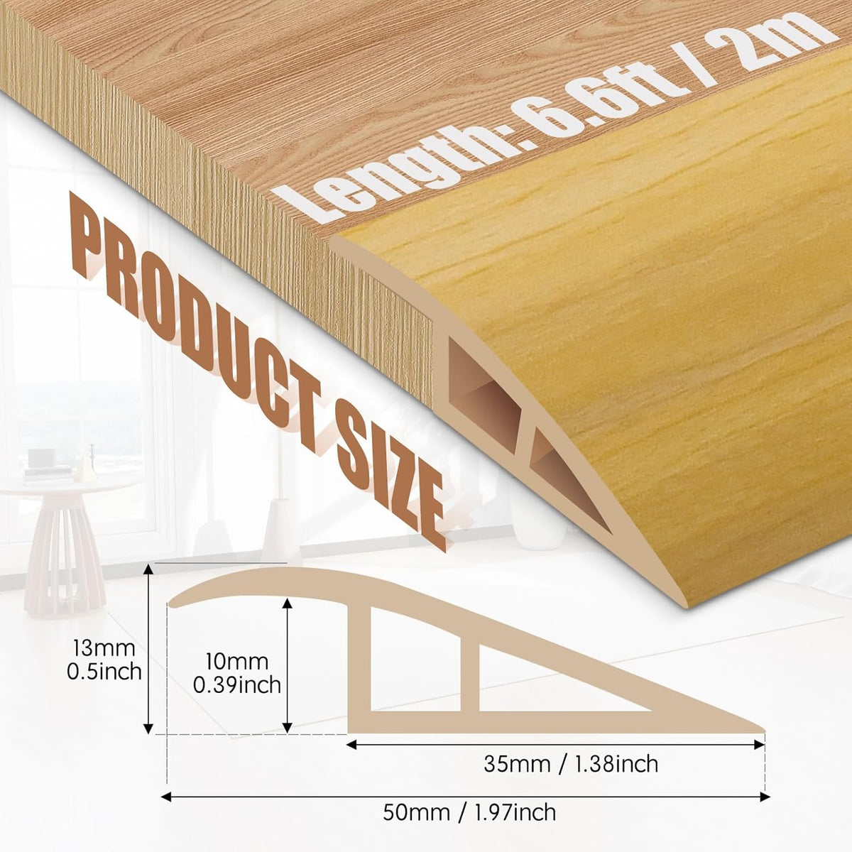 Floor Transition Strip Door Threshold 79" Floor Transition Reducer Trim on The Edges Threshold
