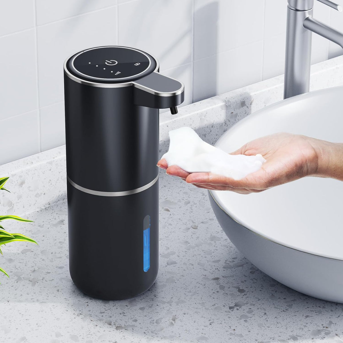 Automatic Foaming Soap Dispenser, 12.8oz/380ml Wall Mount Touchless Soap Dispenser with Sensor
