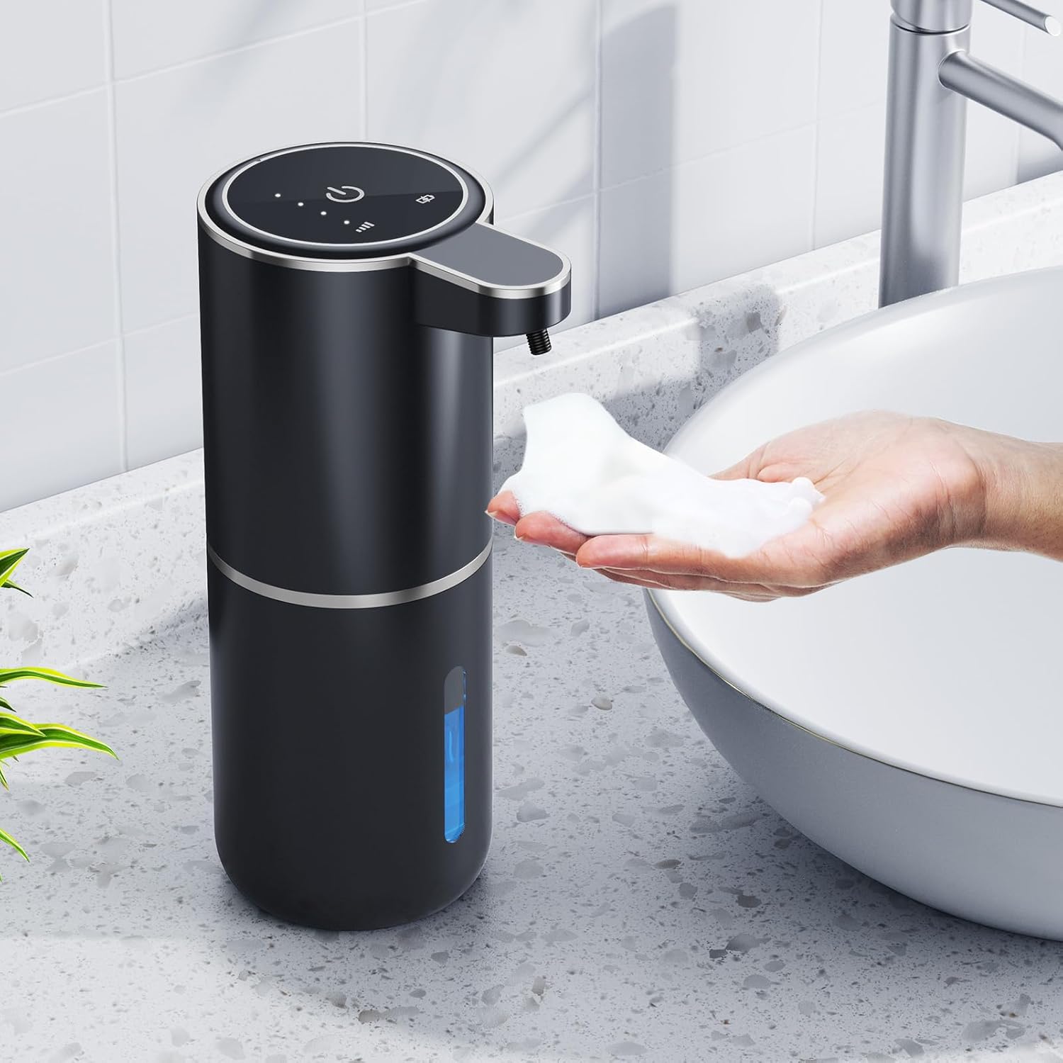 Automatic Foaming Soap Dispenser, 12.8oz/380ml Wall Mount Touchless Soap Dispenser with Sensor
