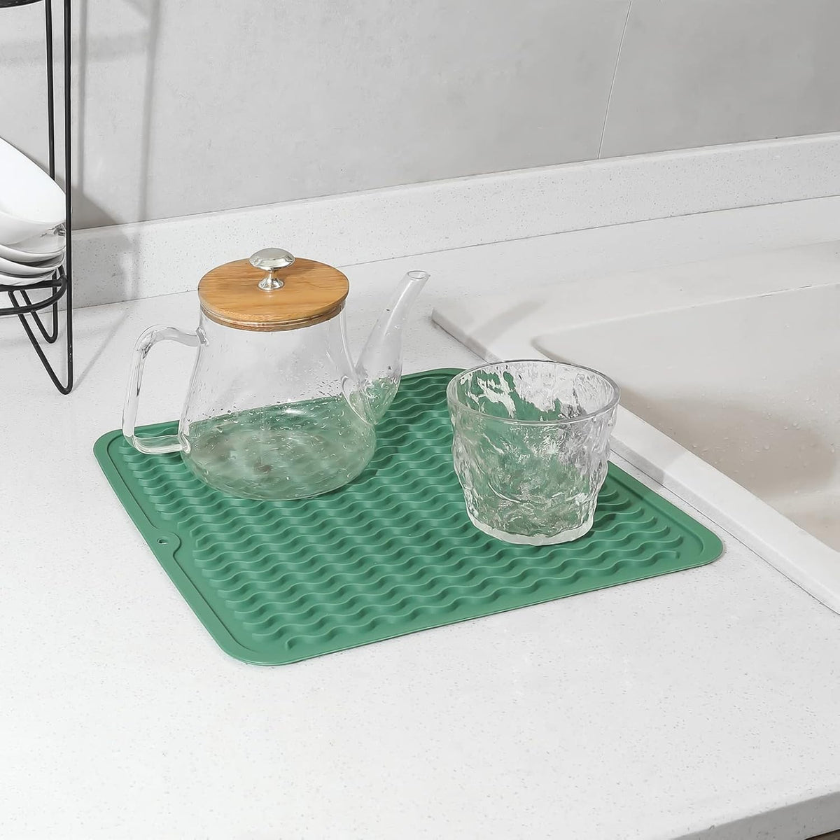 Silicone Dish Drying Mat for Multiple Usage,Easy clean,Eco-friendly,Heat-resistant Silicone Mat for