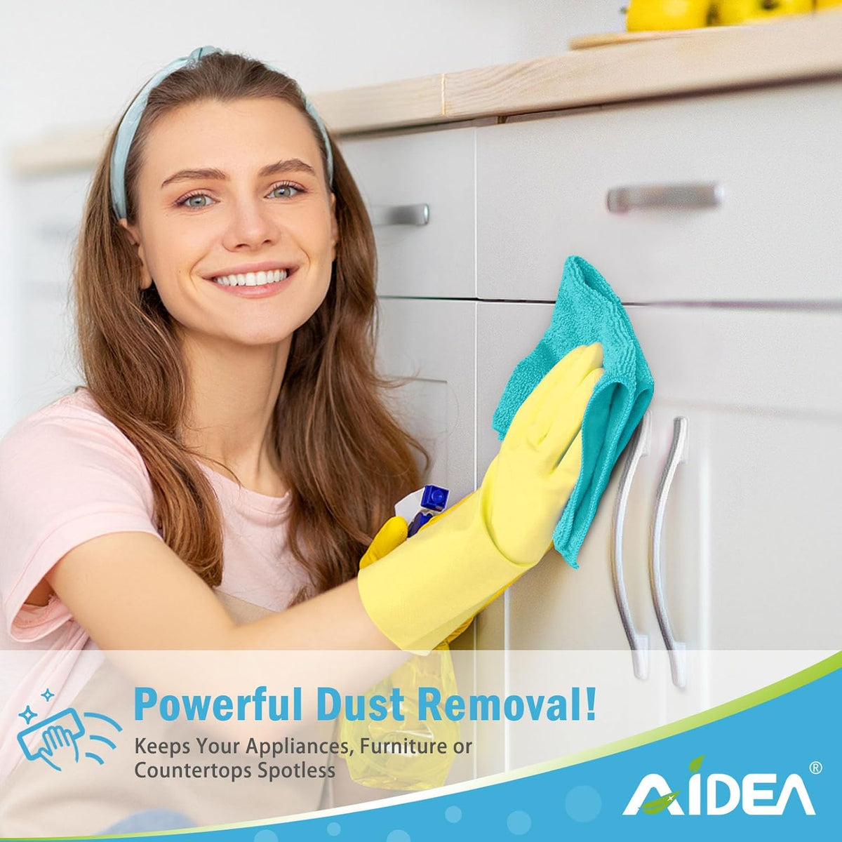 AIDEA Microfiber Cleaning Cloth-12PK, Soft Microfiber Towels for Cars, Absorbent Cleaning Rags