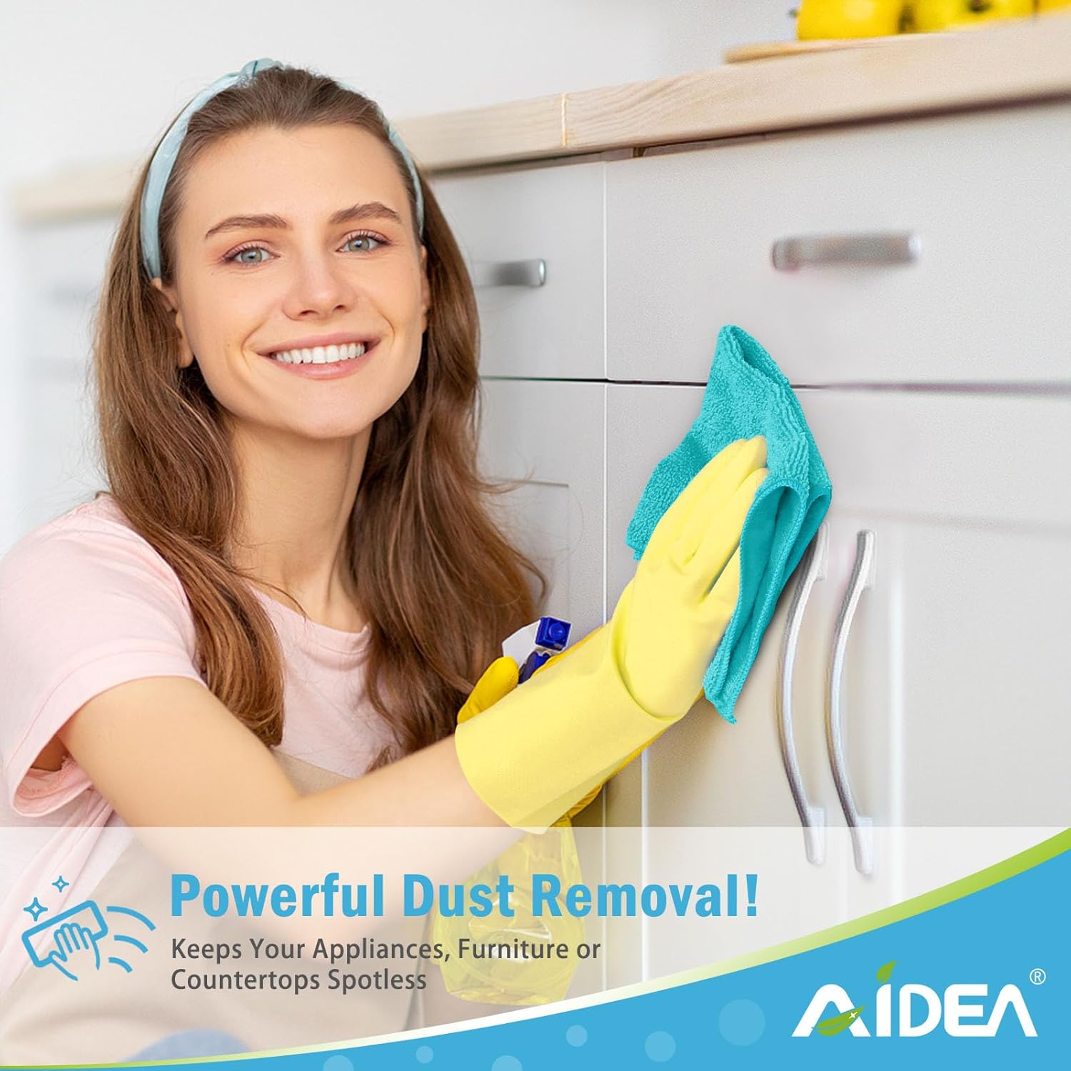 AIDEA Microfiber Cleaning Cloth-12PK, Soft Microfiber Towels for Cars, Absorbent Cleaning Rags