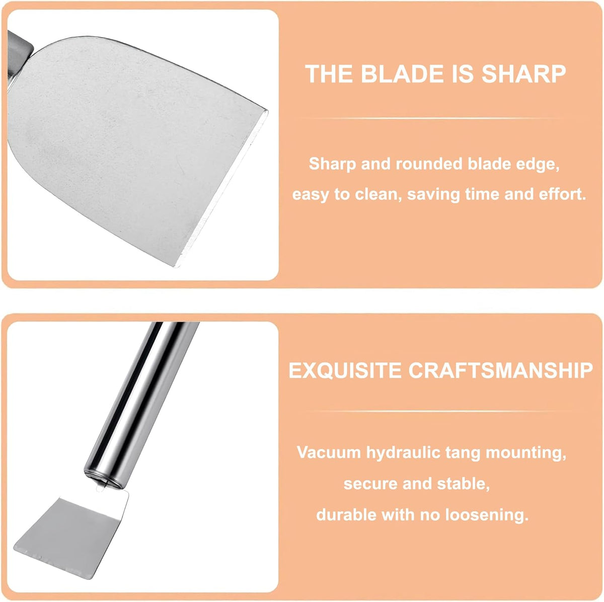 2 PCS Stainless Steel Scrapers – Multifunctional Scraper Cleaning Tool for Cookware, Stovetop